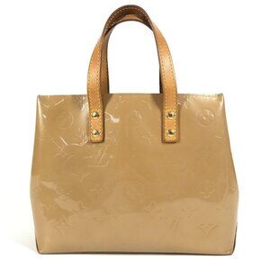 LOUIS VUITTON MonogramVernis Lead PM Tote Bag Hand Bag Noisette Beige